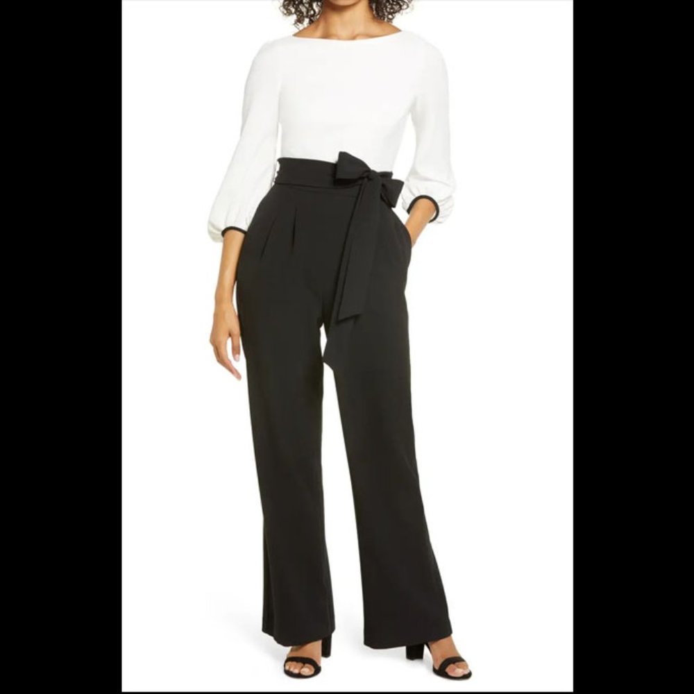 Harper Rose Colorblock Jumpsuit Black & White 14